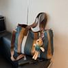 Bolsa de Ombro de Lona Grande Capacidade Estilo Novo 2026 para Mulheres para Trabalho, Bolsa Transversal Moderna e Versátil para Aula e Deslocamento Bolsa Tote