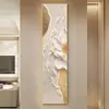 Nove imagens de peixes na entrada, faixas estreitas de pintura de decoração de varanda, de frente para a porta, murais verticais, pinturas no corredor de entrada