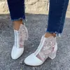 Sandalias de Malla con Flores de Encaje Estilo Coreano de Comercio Exterior 2021, Sandalias Romanas Huecas con Tacones Altos de Cristal Baotou