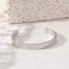 Pulsera Elegante de Acero de Titanio de 6 mm Grabada por una o Dos Caras para Adultos y Niños, Pulsera Abierta Ajustable Simple de Acero Inoxidable