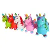 Ventas Directas de Fábrica Caballo de Salto Engrosado Juguete de Jardín de Infancia Caballo de Cuero Unicornio Dibujos Animados Parpadeante Sonido Música Exhibición de Puesto