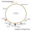 Roda Gigante Aço Inoxidável Gotejamento de Óleo Fruta Zircônia Pingente DIY Corrente de Clavícula Pulseira Anel Moda Luxo Acessível Conjunto para Mulheres