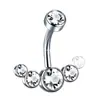 Anillo de Acero Inoxidable para Ombligo con Diamantes, Superventas Transfronterizo, Diseño de Pista de Estrellas de Moda, Joyería Personalizada para Piercings