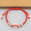 Pulsera de Cuerda Hecha a Mano con Hebilla, Joyería de Decoración con Colgante, Nudo Plano, Hebilla de Actividad, Cuerda de Mano, Cuerda Roja, Este Año de Vida