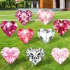 Decoración de Letrero de Jardín para el Día de San Valentín de Venta Caliente Transfronteriza, Letrero Grande de Jardín para Césped con Diseño de Corazón Rojo de Doble Cara