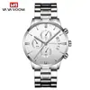 Reloj de Cuarzo para Hombre con Correa de Acero Inoxidable, Estilo Casual de Negocios, Calendario, Resistente al Agua, Acero Inoxidable Negro, Venta al por Mayor, AliExpress Transfronterizo