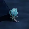 Broche de Plata de Tulipan Azul