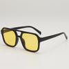 Oleo Gafas de Sol Cuadradas de Montura Grande de Doble Barra para Mujer de Alta Gama para Caminar Junto al Mar