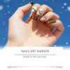 Torvikx Caneta Graffiti para Unhas Artísticas de Natal DIY Caneta de Pintura para Unhas Cor Duradoura Caneta de Pintura para Unhas Artísticas de Natal