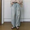 2026 Jeans Vintage de Pierna Ancha con Degradado para Mujer de Tiro Alto Lavados Sueltos con Caída de Longitud hasta el Suelo Pierna Banana Pierna Recta Pantalones Largos