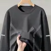 Atacado de Fábrica Masculino Primavera e Outono Manga Longa Segunda Pele Top Tamanho Plus Minimalista Roupa de Casa Solto Casual Versátil Top Tendência
