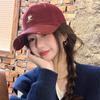 2025 Nuevo Estilo Lavado Antiguo Nicho Letra Profunda Top Cabeza Grande Gorra de Béisbol Simple para Mujer Estilo Americano Calle Pico de Pato Gorra
