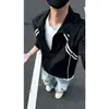 Jaqueta corta-vento listrada de proteção solar nova de verão para homens e mulheres, casual, larga, moderna, versátil, respirável, jaqueta cardigã com zíper