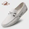 Mocasines de piel de borrego genuina para hombre, zapatos casuales de cuero de suela blanda, mocasines de piel genuina para negocios y para conducir