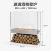 Chimenea de alcohol de fuego real de cristal de cuatro lados, adorno de pie, chimenea decorativa de calefacción para interior de hogar moderno nórdico, hecha a medida