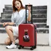 Atacado Personalizado Desenho Animado Bagagem Fosco Estilo Coreano Zíper Case com Rodinhas Roda Universal Malas Fechadura Combinatória para Homens e Mulheres