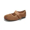 Sapatos Mary Jane Camurça Sintética Bico Dividido para Mulheres, Adequados para Saias, com Fechamento em Velcro, Sapatilhas para o Dia a Dia, Sapatos Femininos de Tamanho Grande, Tamanhos 41-43