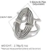 Anillos con un Toque de Lujo de Nicho, Acero Inoxidable, Lujo Ligero, Diseño de Línea Geométrica, Diseño Abierto Ajustable, Venta al por Mayor Transfronteriza