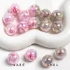 Dingyi 16mm Cuenta de Flor de Cerezo Luna Fría Color Cambiante Galvanizado Resina con Agujero Pasante Cuentas para Joyería DIY Lanyard para Teléfono Accesorios para Joyería