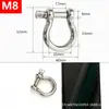 Grillete en D de Acero Inoxidable 304 Grillete en Forma de Arco Hebilla de Elevación Marina Anillo de Conexión para Cable de Acero M4-M38