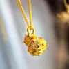 Mismo estilo tienda de oro Vietnam arena de oro tallado hueco con incrustaciones de diamantes filigrana colgante de calabaza collar Flores Prósperas y Brocado Calabaza Joyería