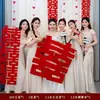 Bata de Vestir para la Novia de la Boda, Accesorios para Fotos, Parejas de Boda, Fondo con Palabras Felices, Juego de Recogida, Herramientas Creativas para Posar y Fotografiar