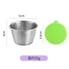 Molheira de aço inoxidável 304 transfronteiriça com tampa de silicone à prova de vazamentos, adequada para culinária ocidental, pimenta do reino, molho de tomate e temperos