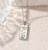 Collar Colgante Rectangular Hueco Personalizado de Acero de Titanio Transfronterizo para Hombres, Joyería de Collar Versátil de Gama Alta Europea y Americana para Mujeres