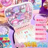 Libro de Pegatinas Flotantes para Uñas de Disfraz de Princesa de Dibujos Animados Libro de Pegatinas de Arena Movediza DIY Pegatinas Divertidas de Belleza y Maquillaje para Ropa