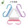 Herramientas para uñas, cepillo para uñas, 4 cepillos de cuerno pequeños multicolores, cabeza redonda con tapa, cepillo de cuerno grande, cepillo para polvo de pelo suave con incrustaciones de diamantes