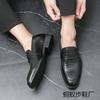 Zapatos formales de cuero informales de moda transfronteriza para hombre, nuevos zapatos de cuero Genleather sin cordones de estilo británico de moda coreana