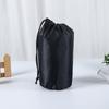 Bolsa cilíndrica de tecido de poliéster em forma de lingote com cordão, personalizada, grande capacidade, bolsa de embalagem com cordão, bolso impermeável com impressão de logotipo