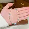 Moda Verão Exquisito Colorido Gotejamento de Óleo Contas de Milho Pedra Natural Colar de Contas Levemente Luxuoso Corrente de Clavícula em Camadas de Alto Padrão