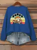 Sudadera con Estampado de Hada de Champiñones para Mujer, Sudadera Básica de Cuello Redondo, Suéter Holgado y Cálido, Ropa Casual de Otoño