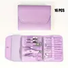 Set de Cortauñas de Acero Inoxidable Transfronterizo Set de 16 Piezas Herramientas para Pedicura Casera Tijeras de Manicura Tijeras Oblicuas