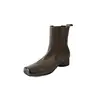 2024 Nuevas Botas Chelsea para Mujer Botas Individuales Piel de Oveja Punta Cuadrada Tacón Grueso Botas de Color Tacón Medio Grueso Botas de Humo Botines para Mujer