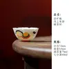 Colección de juego de té de cerámica pintado a mano con engobe: gaiwan, tetera, taza de maestro, taza de degustación, soporte para tetera, taza de café