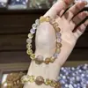 Pulseira de Cristal Branco Série Oceano Ametista Natural Pulseira com Sensação Fresca de Água-Marinha para Mulheres Joias de Verão de Alta Qualidade