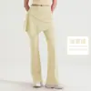 Conjunto destacável de duas peças com calça boca de sino, calça-saia de cintura alta que cobre o quadril, calça longa esportiva ao ar livre para yoga com leve boca de sino, roupa feminina para fitness