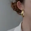 Brincos Argola Lisos Estilo Hong Kong em Prata Pura S999 para Mulheres, Argolas de Orelha Retrô Exageradas de Luxo Leve, Brincos Versáteis Minimalistas de Alta Qualidade