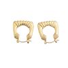 Suministro Exclusivo Transfronterizo de Pendientes Rayados en Forma de U Modernos y Únicos para Mujer, Pendientes Versátiles de Acero Inoxidable de Lujo Ligero 18K de Gama Alta al por Mayor