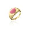 Anillo de apertura geométrica con forma de gota de amor de 7 colores chapado en oro de 18 quilates, estilo europeo y americano, para mujer, de suministro transfronterizo australiano y antiguo.