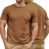 Camiseta Informal Transpirable de Manga Corta Sólida con Estampado 3D para Hombre, Nuevo Estilo de Verano, Transfronteriza