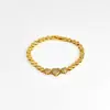 Pulsera de Corazón de Regalo de Navidad Transfronterizo para Amigos y Mejores Amigas con Circonita de Diamante Elegante Versátil Corazón de Melocotón Pulsera al por Mayor