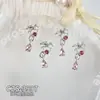 Accesorios Populares para Uñas con Borlas de Aleación y Diamantes Rosas, Colgante de Mariposa y Corazón de Plata Ultrabrillante de Lujo Ligero, Accesorios para Uñas Portátiles