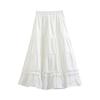 Saia Branca Primavera e Verão Nova Saia Longa Slim de Cintura Alta para Mulheres com Renda Fofa Renda Plissada Fofa para Pessoas Baixas