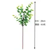 Amazon Cross-Border Planta Verde Artificial Folhas de Plástico Folhas Artificiais de Eucalipto Caules de Eucalipto Galhos Curtos de Dólar Prateado Decoração de Folhas