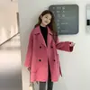 Moda Nueva de Lana Abrigo de Lana para Mujer Estilo Coreano Longitud Media Holgado Lana INS Chaqueta Tendencia Primavera/Otoño 2026
