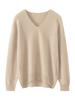 Suéter de Cuello en V 100 Cachemira para Mujer Otoño e Invierno 2024 Cachemira Ligera Suéter Tejido Grueso de Moda