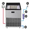 Máquina de Hielo para Bebidas Frías de Pared Tienda de Té de Leche Gran Capacidad Automática Luz Azul Máquina de Hielo Comercial 100kg Máquina de Hielo Cuadrado